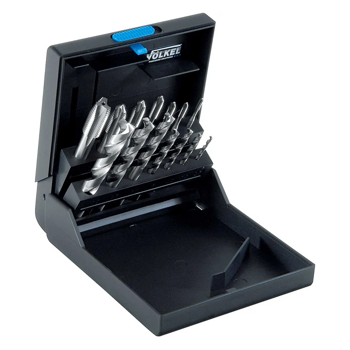 Machinetappen set van 14 stukst incl. spiraalboren DIN 371 VormB M3-M12